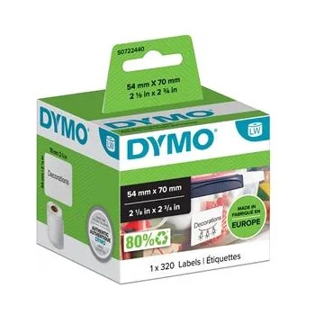 DYMO Етикет за LW принтер, 54x70 mm, 320 етикета, DYMO (99015)