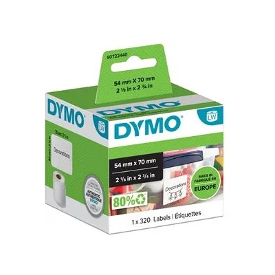 DYMO Етикет за LW принтер, 54x70 mm, 320 етикета, DYMO (99015)