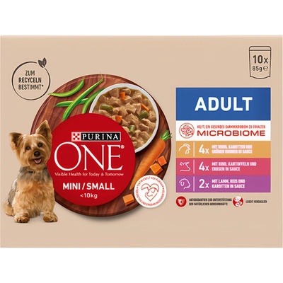 One Mini Adult pre dospelé psy mix príchutí v omáčke 10 × 85 g