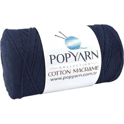POPYARN Příze Cotton Macrame B016 - modrá, 250g 190m