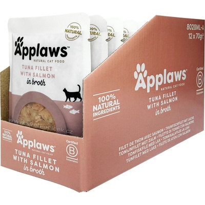 Applaws tuňák a losos VE VÝVARU MULTIPACK kapsička 12x70 g