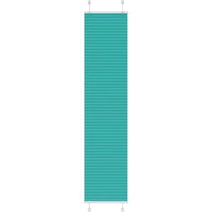 vidaXL Плисирана щора, петролно зелена, 45x200 см, ширина на плата 44, 4 см, полиестер (4015404)