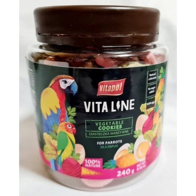 Vitapol Vitline zeleninové sušenky pro papoušky nádobu 240 g