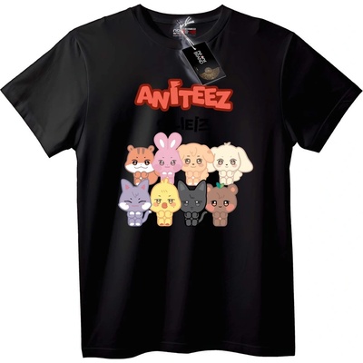 NOONEBRAND Тениска Aniteez Сладки Животни - XS, Black