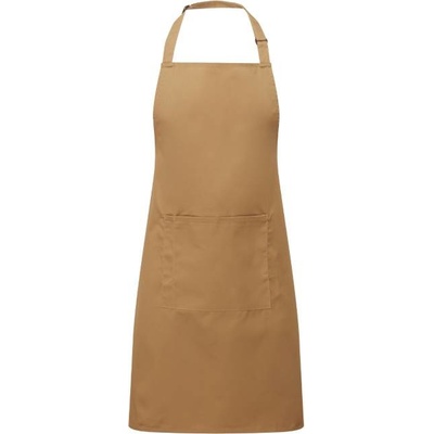 Premier PR154 zástěra s laclem a kapsou camel