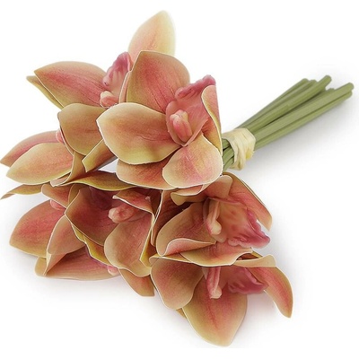 Umělá orchidej svazek - 3 pudrovobéžová