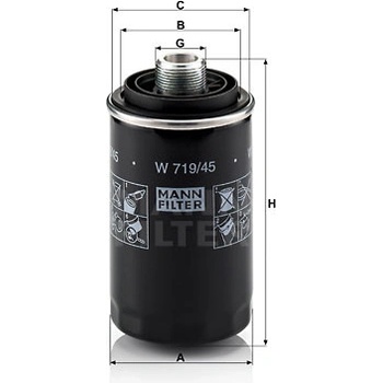 Olejový filter MANN-FILTER W 719/45 (W719/45)