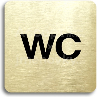 ACCEPT Piktogram WC - zlatá tabulka - černý tisk bez rámečku