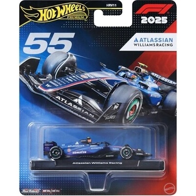 Kovový model závodního vozu Hot Wheels Premium Formula 1 Atlassian Williams Racing #55 1:64