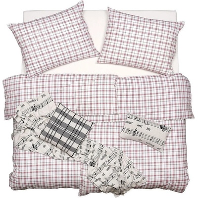 SCANquilt Obliečky KLASIK SOFT káro červená 140x200 70x90
