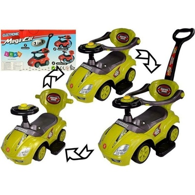 LeanToys s pěchovadlem Mega Car 3v1 žluté