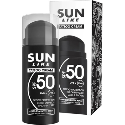 Sun like, слънцезащитен крем за татуировки, spf 50, 50 мл