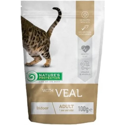 Nature's Protection Nature's Protection CAT Adult INDOOR with Veal - пауч с говеждо за израснали, апартаментски котки, 100 гр