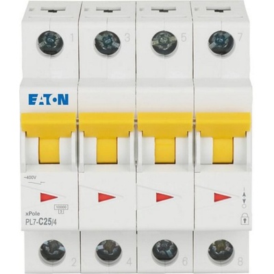 Автоматичен прекъсвач eaton pl7-c25/4, 165180 - 25 a, 4p (165180)
