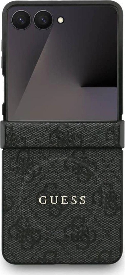GUESS MagSafe Калъф за Samsung Z Flip 7, Guess Leather 4G Classic Case, Черен (GUHMZF7P4MSEGCK)