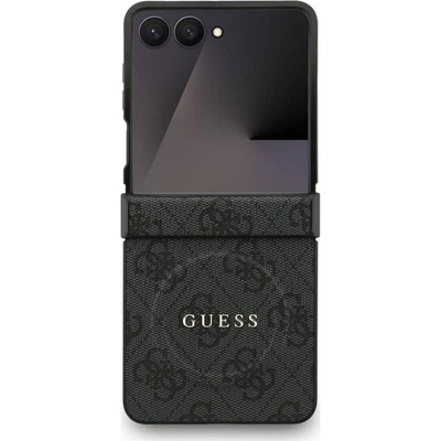 GUESS MagSafe Калъф за Samsung Z Flip 7, Guess Leather 4G Classic Case, Черен (GUHMZF7P4MSEGCK)