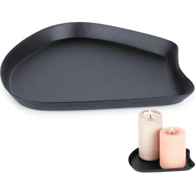Home Styling Collection Kovový dekorační talíř 18,5x15 cm barva černá