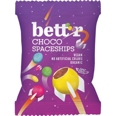 Bett'r Choco Spaceships Lentilky čokoládové veganské 70 g