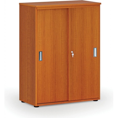 Primo Kancelářská skříň se zasouvacími dveřmi WOOD, 1087 x 800 x 420 mm, třešeň – Zboží Dáma