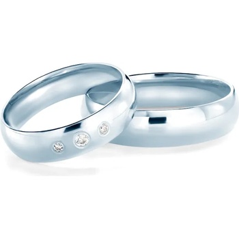 Image 1 of SAVICKI Сватбени халки: бяло злато, полукръгъл профил. 5 мм