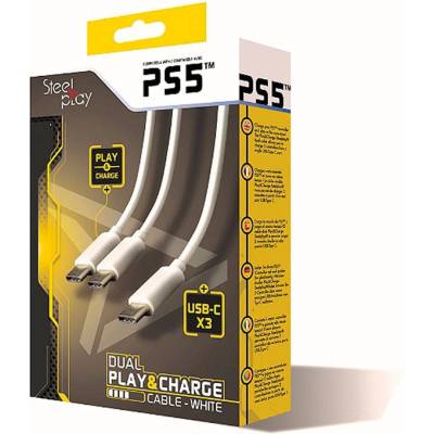 Steelplay Dual play&charge cable wh p steelplay (3760210996797)
