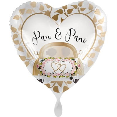 Srdce Pan a Paní příroda CZ 43 cm fóliový balónek