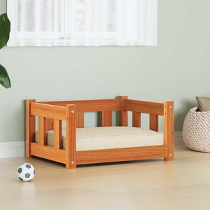 vidaXL Кучешко легло 55 x 45 x 28 см Масивна борова дървесина (867652)