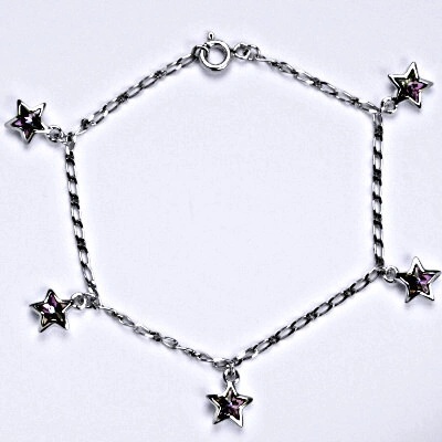 Čištín stříbrný se Swarovski krystaly vitrail light hvězda R 1326