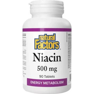 Natural Factors Niacin 500 mg, 90 Tablets