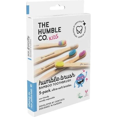 Humble Brush Kids bambusový zubní kartáček ultra soft pro děti 5 ks
