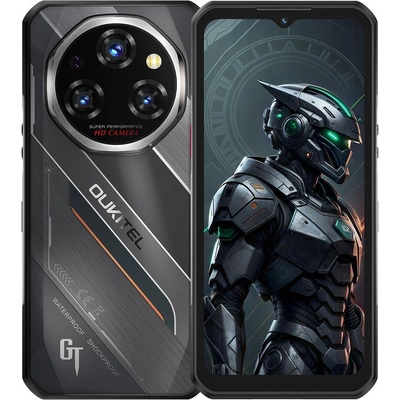 Смартфон Oukitel WP62 5G (сребрист), поддържа 2 SIM карти, 6.6" (16.76cm) IPS дисплей, осемядрен MediaTek Dimensity 7025 2.5 GHz, 16GB RAM, 512GB Flash памет (+microSD слот), 108 + 8 + 2 & 32 Mpix камери, Android