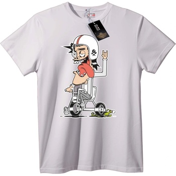 NOONEBRAND Тениска Рок Ездач - 7XL, White