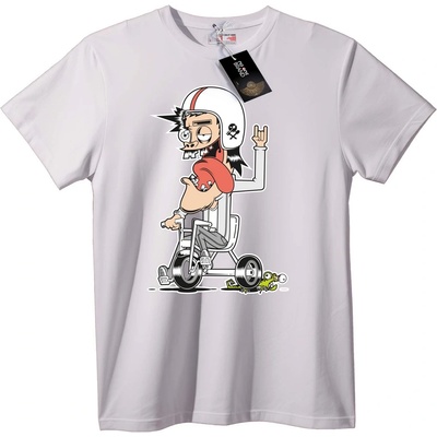 NOONEBRAND Тениска Рок Ездач - 7XL, White