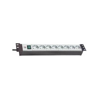 brennenstuhl Premium Line 8-thrush power strip, 19 format (black/light gray, 1.5 HE, 3 meters)