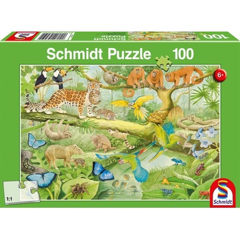 Image 1 of Schmidt Spiele - Puzzle Animals in the Jungle 100 - 100 piese