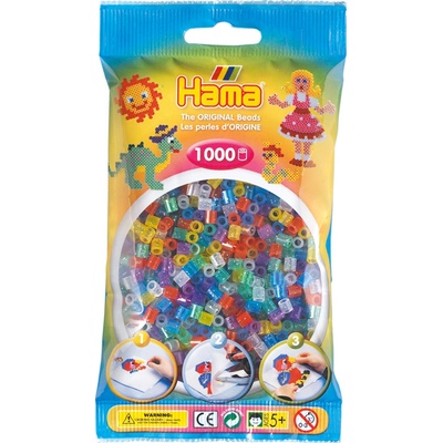 HAMA Korálky dětské zažehlovací pastelové set 1000ks v sáčku midi plast