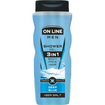 On Line Men Deep Blue pánsky sprchový gél 3v1, 410 ml