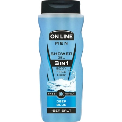 On Line Men Deep Blue pánsky sprchový gél 3v1, 410 ml