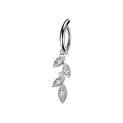 Šperky4U Visací piercing do pupíku se štítem WP0115