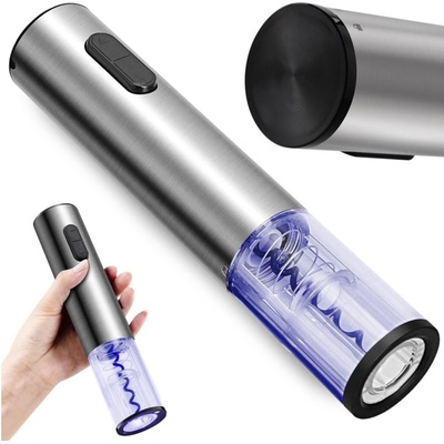 Automatický elektrický otvírák na víno s LED stříbrný – Zboží Dáma