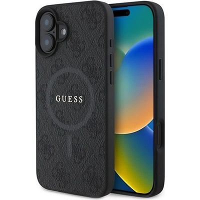 CG Mobile iPhone 16 GUESS 4G RING CLASSIC LOGO силиконов протектор за телефон, удароустойчив, MagSafe, BLACK GUHMP16SG4GFRK (GUHMP16SG4GFRK)
