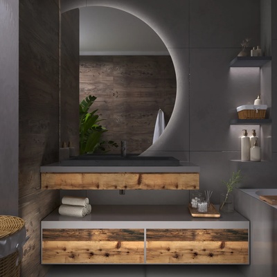 Daramio Кръгло огледало с лед осветление E4 85x110 cm