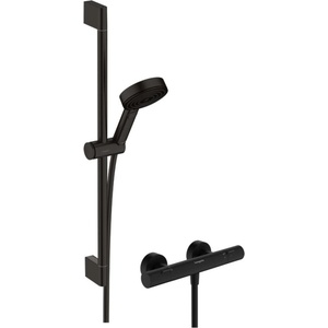 Hansgrohe Pulsify Select S - Душ комплект с термостат, 3 струи, EcoSmart, черен мат 24262670 (24262670)