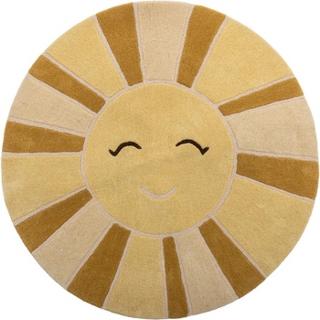 Bloomingville Mini Бежов/в кехлибарен цвят вълнен детски килим ø110 cm Sun - Bloomingville Mini (82062074)