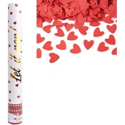 Vystreľovacie konfety lístky ruží červené papírové- 40 cm