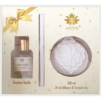 ARÔME Dárkový set difuzéru 30 ml a vonného jílu 1 ks Bourbon Vanilla – Hledejceny.cz