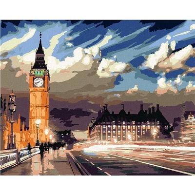 zuty Malování podle čísel - Soumrak nad Londýnem, 80x100 cm, bez rámu a bez vypnutí plátna