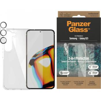 Image 1 of Panzer Стъклен протектор PanzerGlass за Samsung S23 Bundle (UWF screen protector, HardCase, протектор за камера)