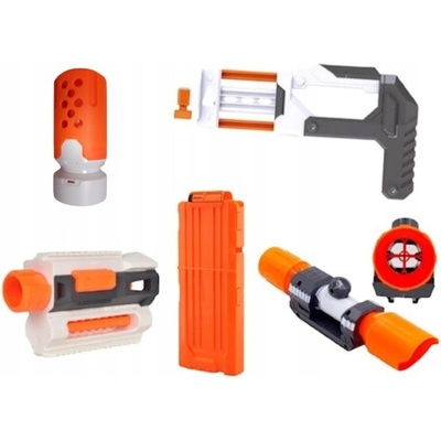 Příslušenství pro Nerf – Sada pro úpravy: pažba, hlaveň, zaměřovač, TLUMIČ