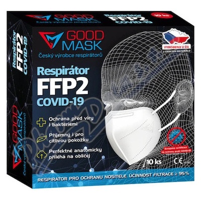 GOOD MASK respirátor FFP2 Covid 19 bílý 10 ks – Zboží Dáma